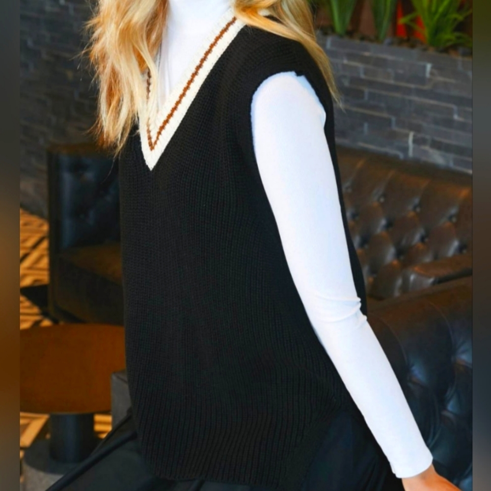 PRICE DROP!! Black V-neck Vest